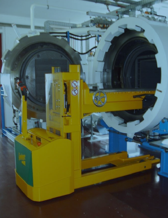 Chargierwagen mit Ausschubvorichtung