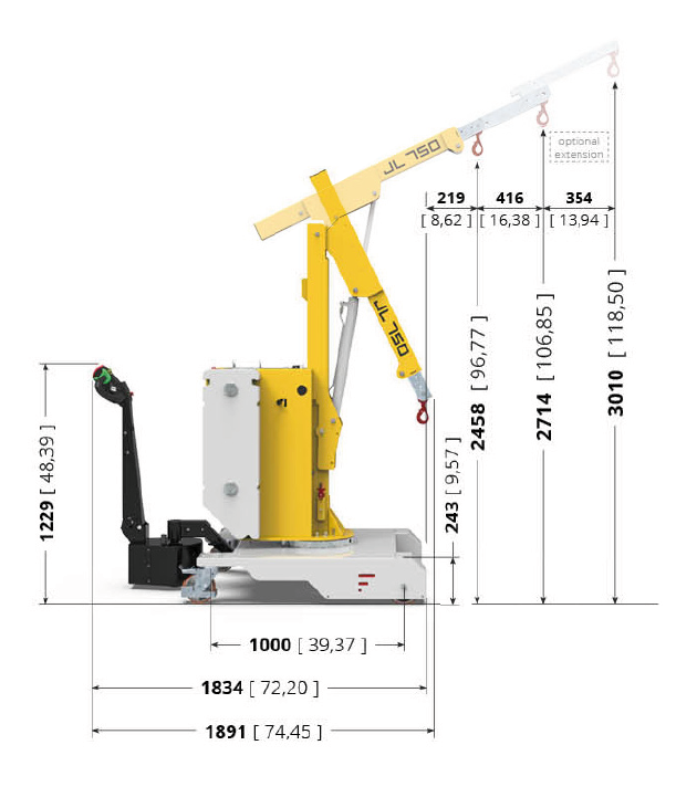 Minikran WJL 750 Zeichnung