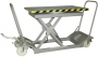 Scheren-Hubtischwagen mit 4 Lenkrollen + 2 Schiebebügel