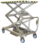 Scherenhubtischwagen mit Doppelschere aus Edelstahl